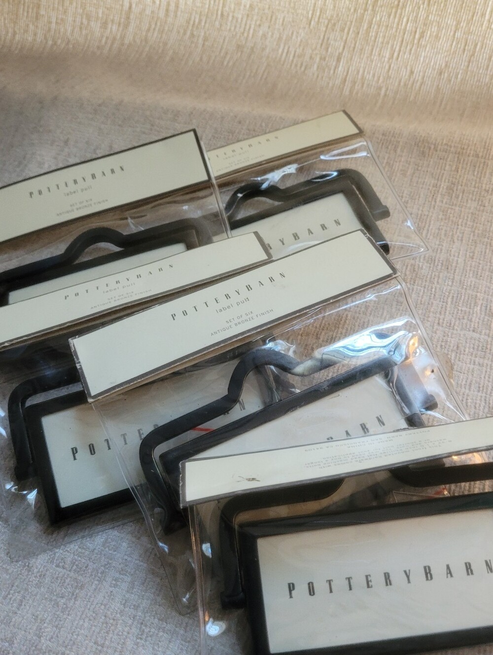 Pottery Barn Antique Bronze Label Pulls - Bronze/Black Finish (Set of 5) - Picture 12 of 12